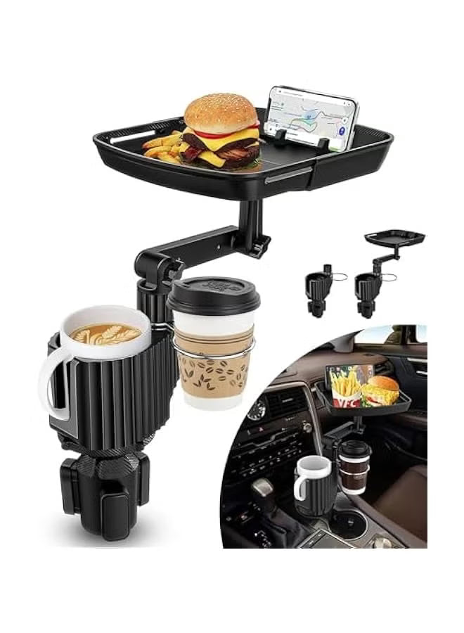 4-in-1 Car Cup Holder & Food Tray    حامل أكواب السيارة وصينية الطعام 4 في 1